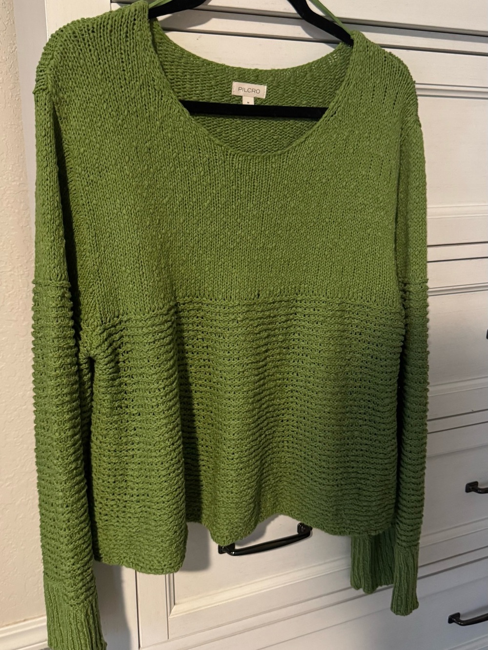 Pilcro Olive Green Scoop Neck Sweater